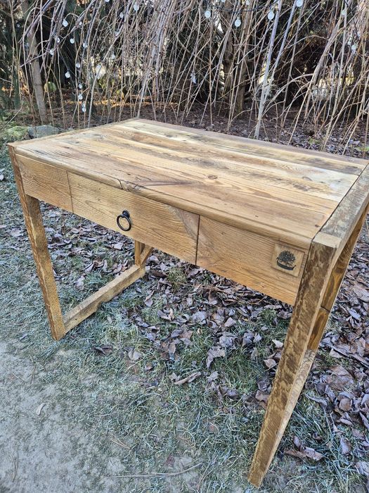 Biurko loft, rustykalne, boho, vintage, retro, stare drewno