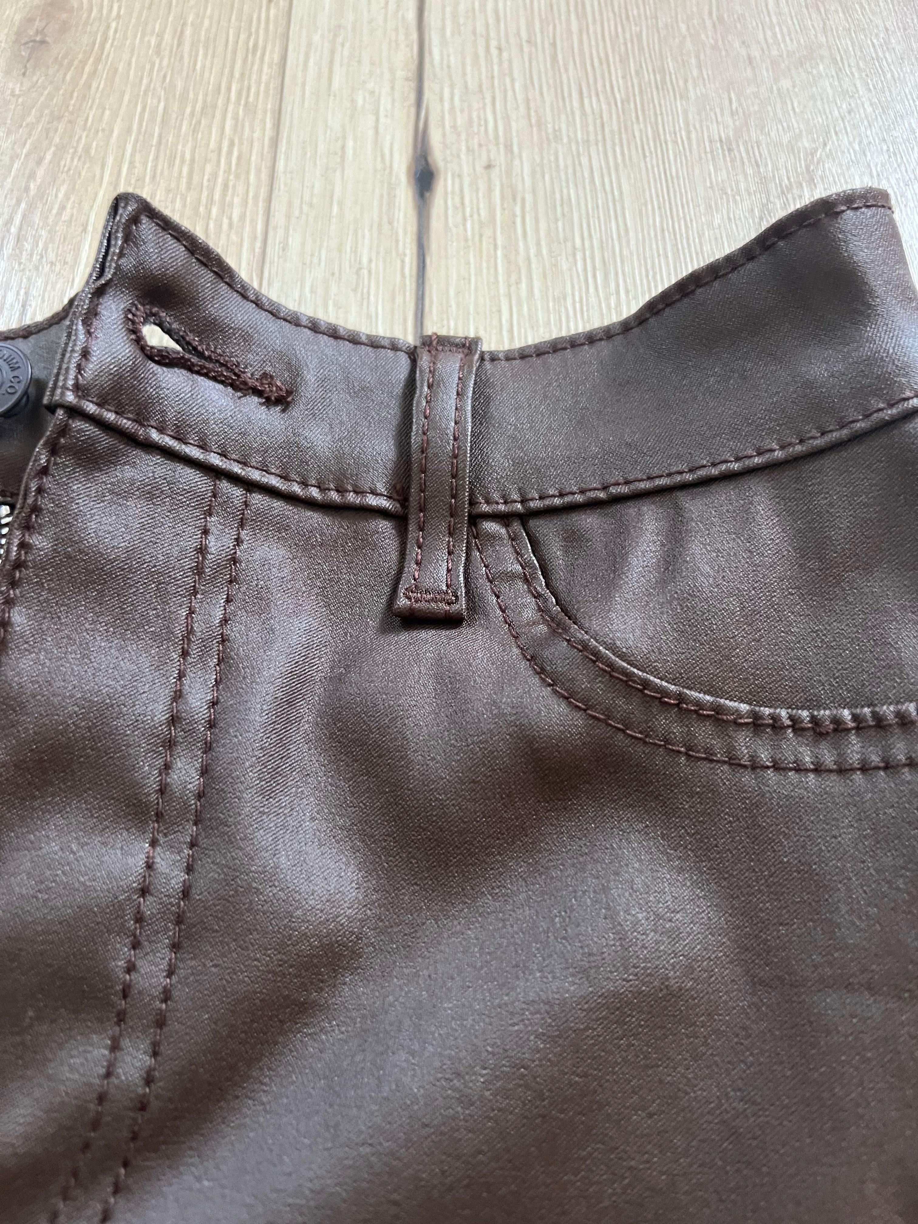 Brązowa spódnica z imitacji skóry - Primark