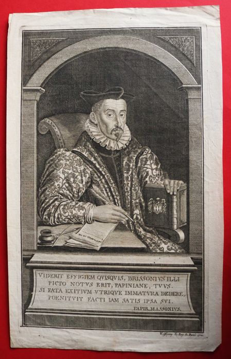 Barnabé Brisson advogado francês gravura em cobre 1730