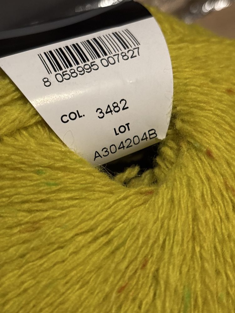 Włóczka Sesia Scotland col.3482 żółty tweed wełna virgin 2 motki /350m