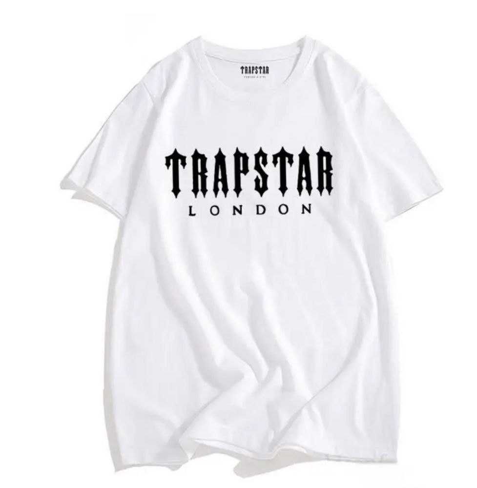 Чоловіча футболка Trapstar чорна біла унісексТрепстар мужская футболка