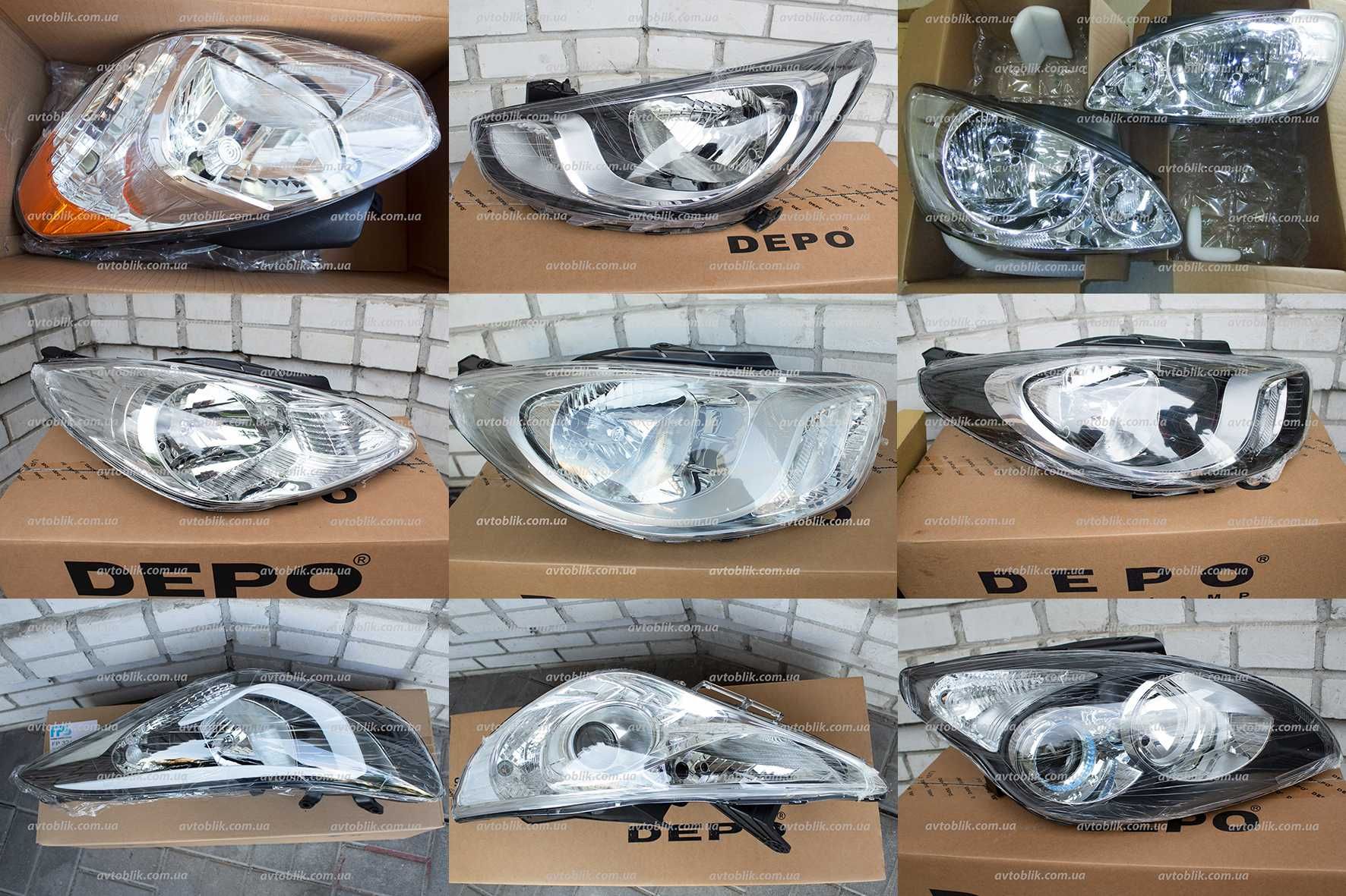 Передняя фара Hyundai Sonata, Elantra, Accent, Getz, Matrix, i10, i30
