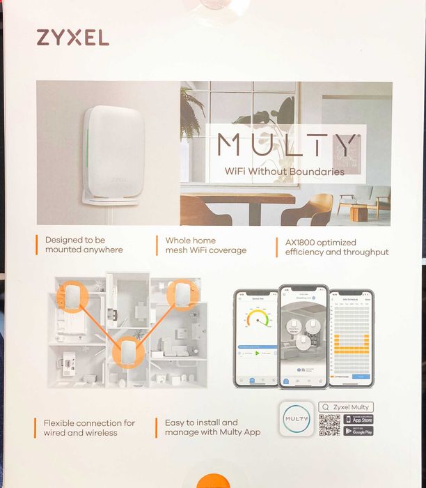 Zyxel Multy M1 Mesh WiFi6 (1800Mb/s a/b/g/n/ac/ax) 3x Access Point