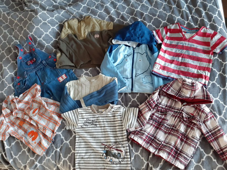 Zestaw ubrań 11x r 86 polar sweter dresy bluza koszula spodnie primark