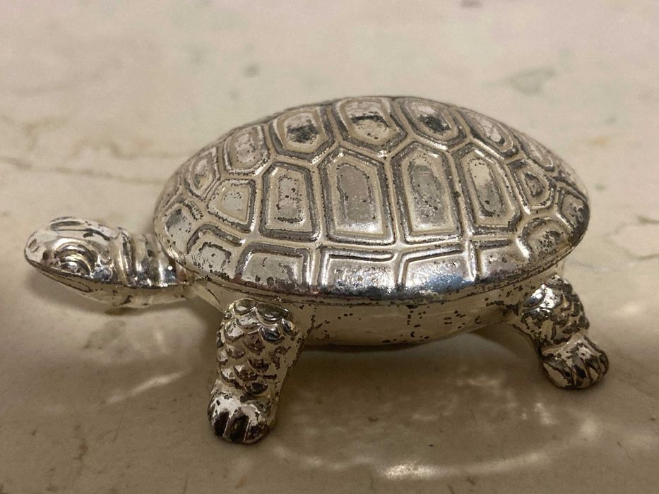 Миниатюра Черепаха посеребрённая Мини Шкатулка черепашка Днепр