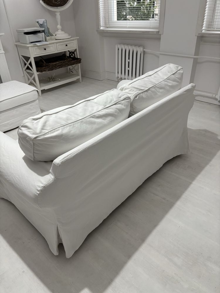Sofa kanapa ikea ektrop 2osobowa nierozkladana biale pokrowce