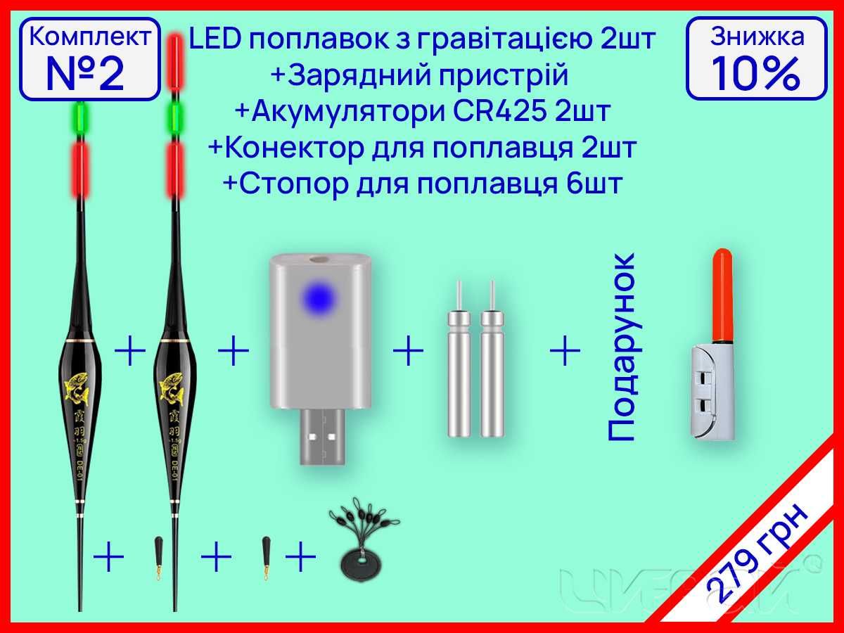 Поплавок LED сигналізатор клювання з датчиком CR425