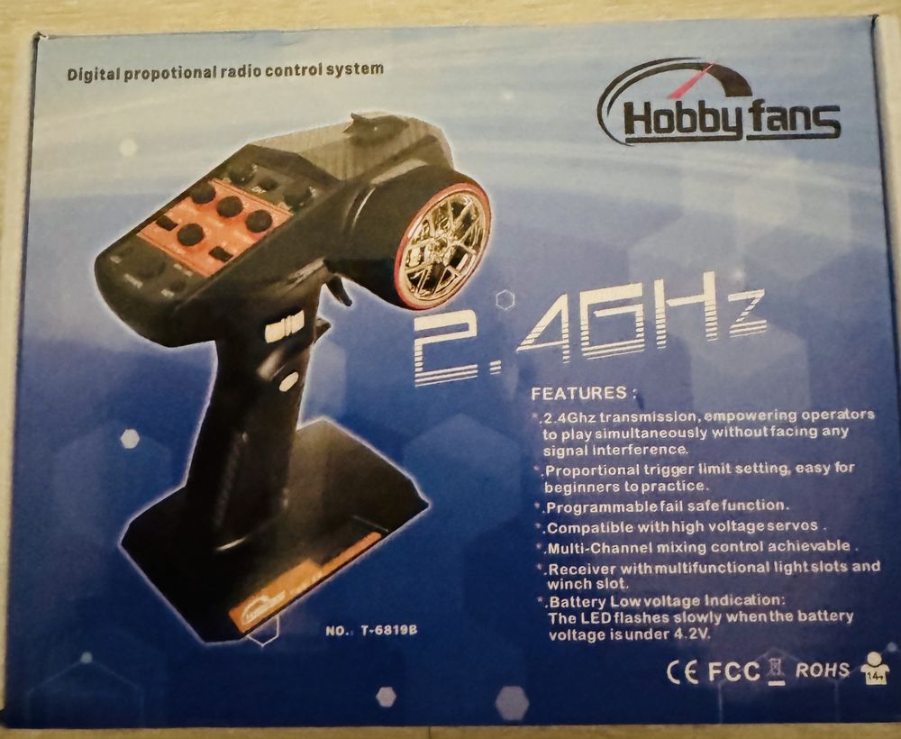 Пульт і приймач, радіо система для машинки hobby fans t-6819b