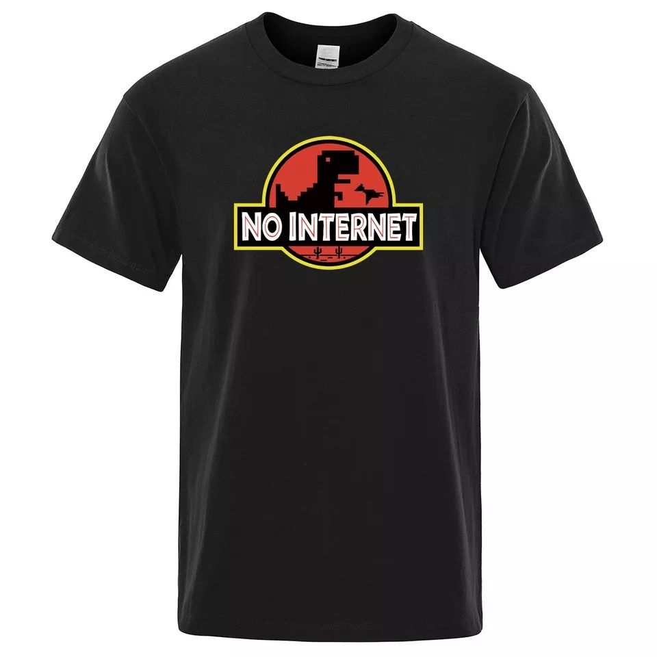 T-shirt Jurassic Park "no internet"