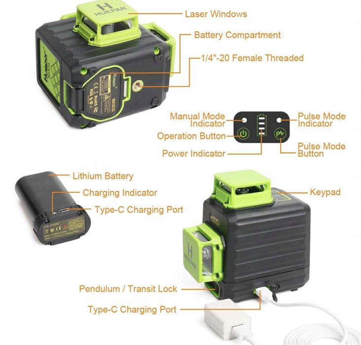 Laser liniowy. Huepar B03CG