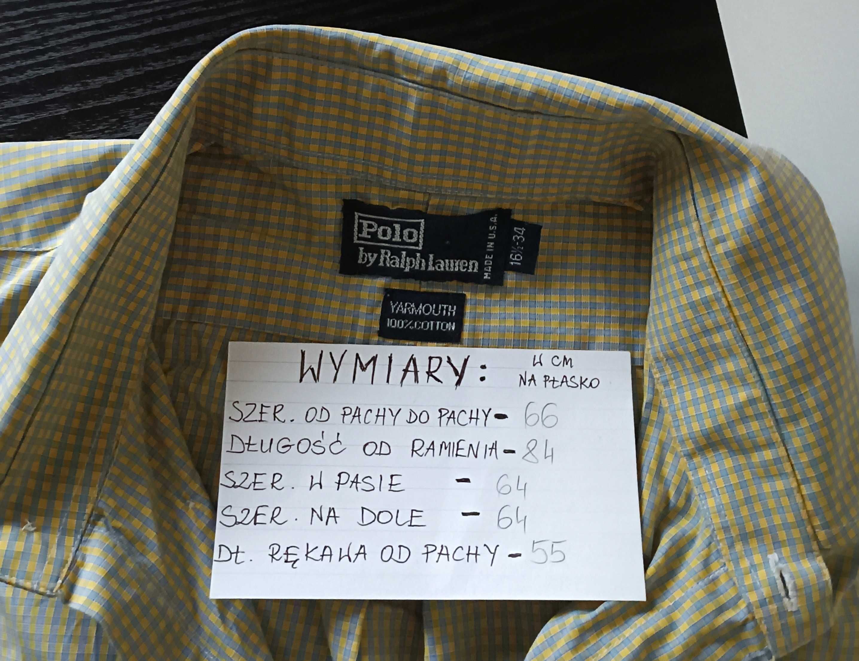 Ralph Lauren roz XXL męska koszula w kratę bawełna