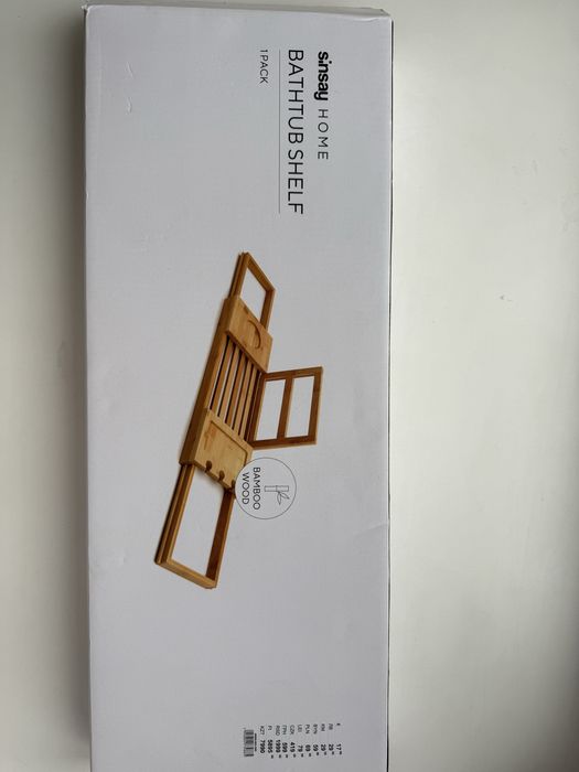 Бамбукова полиця для ванни висувна, тримач для ноутбука у ванну