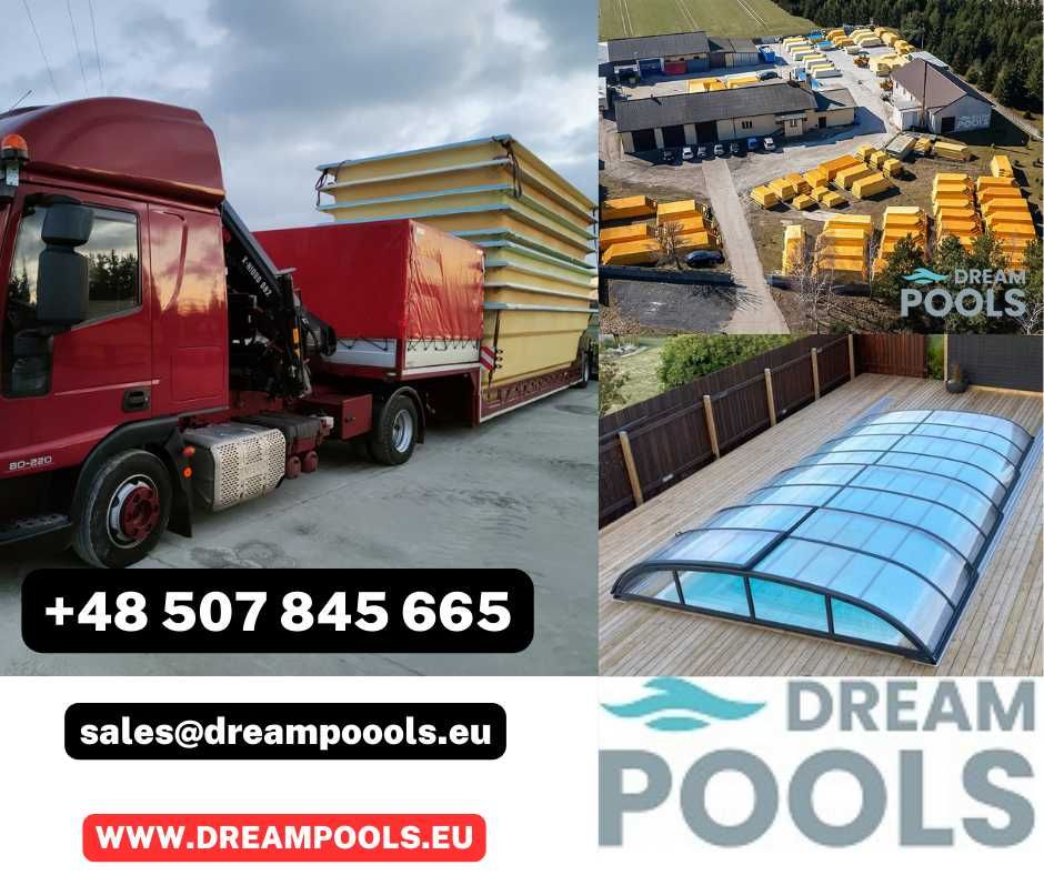 Basen poliestrowy 5,5x2,8x1,4m skimmer, 2 sysze, filtracja, akcesoria