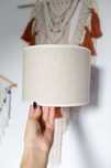 Abażur klosz lampa len lniana naturalny retro boho hippie 20 cm