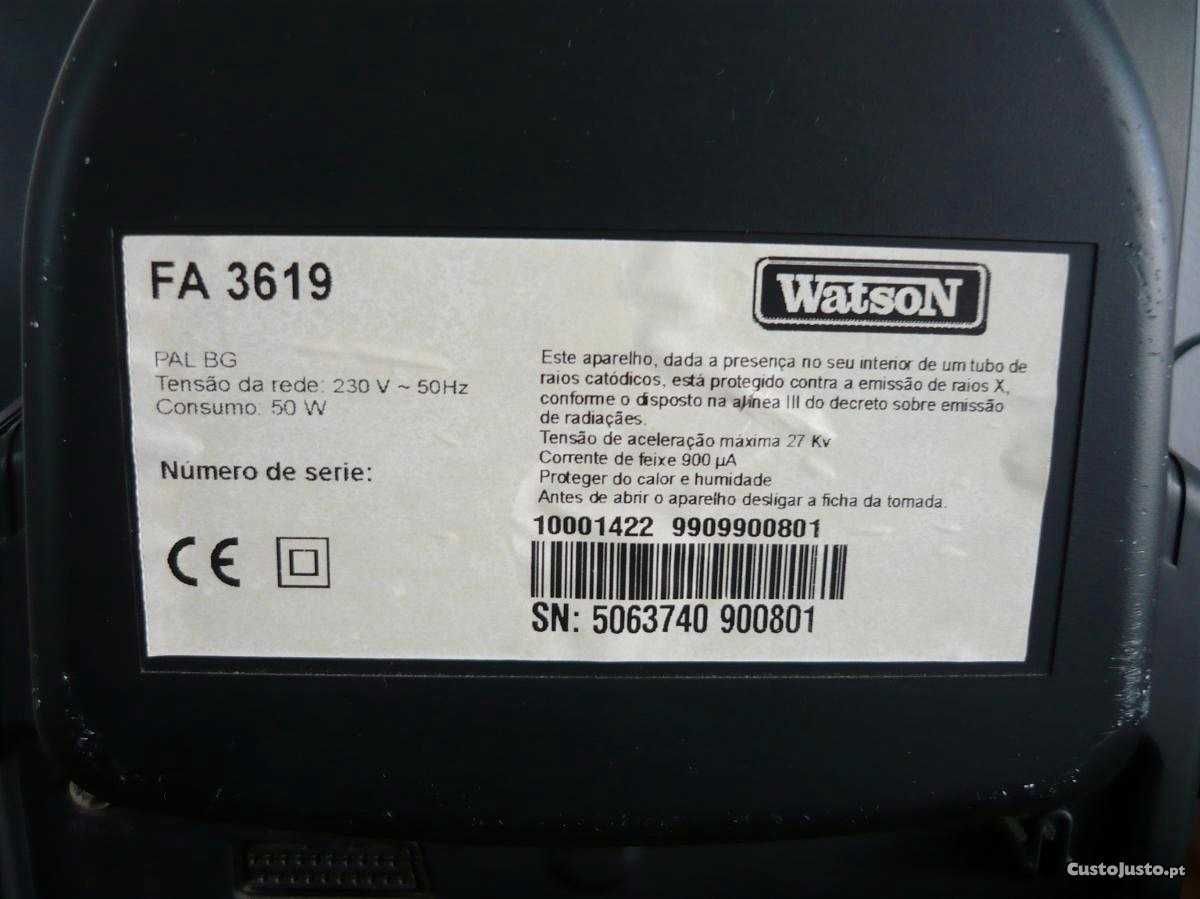 Televisor Watson 36 cm + TDT - A funcionar - Pouco uso