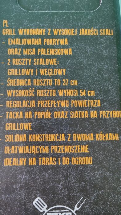 Grill ogrodowy okrągły z pokrywą