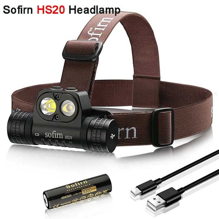 Latarka czołowa Sofirn HS20 2700lm USB-c + akumulator