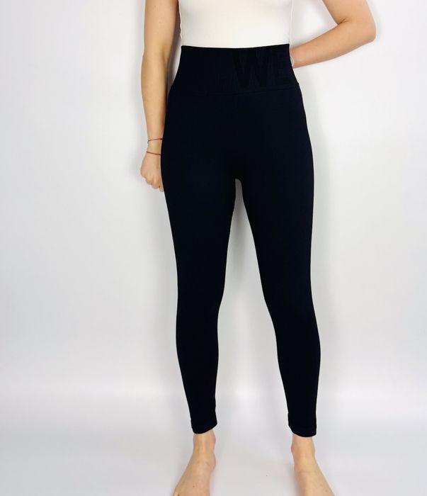 Czarne legginsy sportowe w prążki XL 42 We are fit