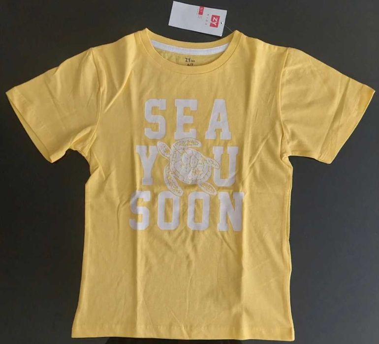 T-shirt manga curta, amarela, Zippy, 6-7 anos, NOVA e etiquetada