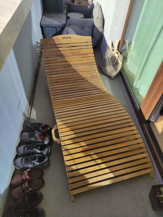 Espreguiçadeira Sklum em madeira 200 x 70cm