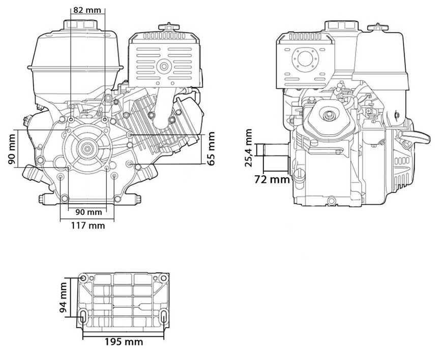 Silnik spalinowy OHV 15KM 4-suw wałek 25,4mm M79897 NOWY