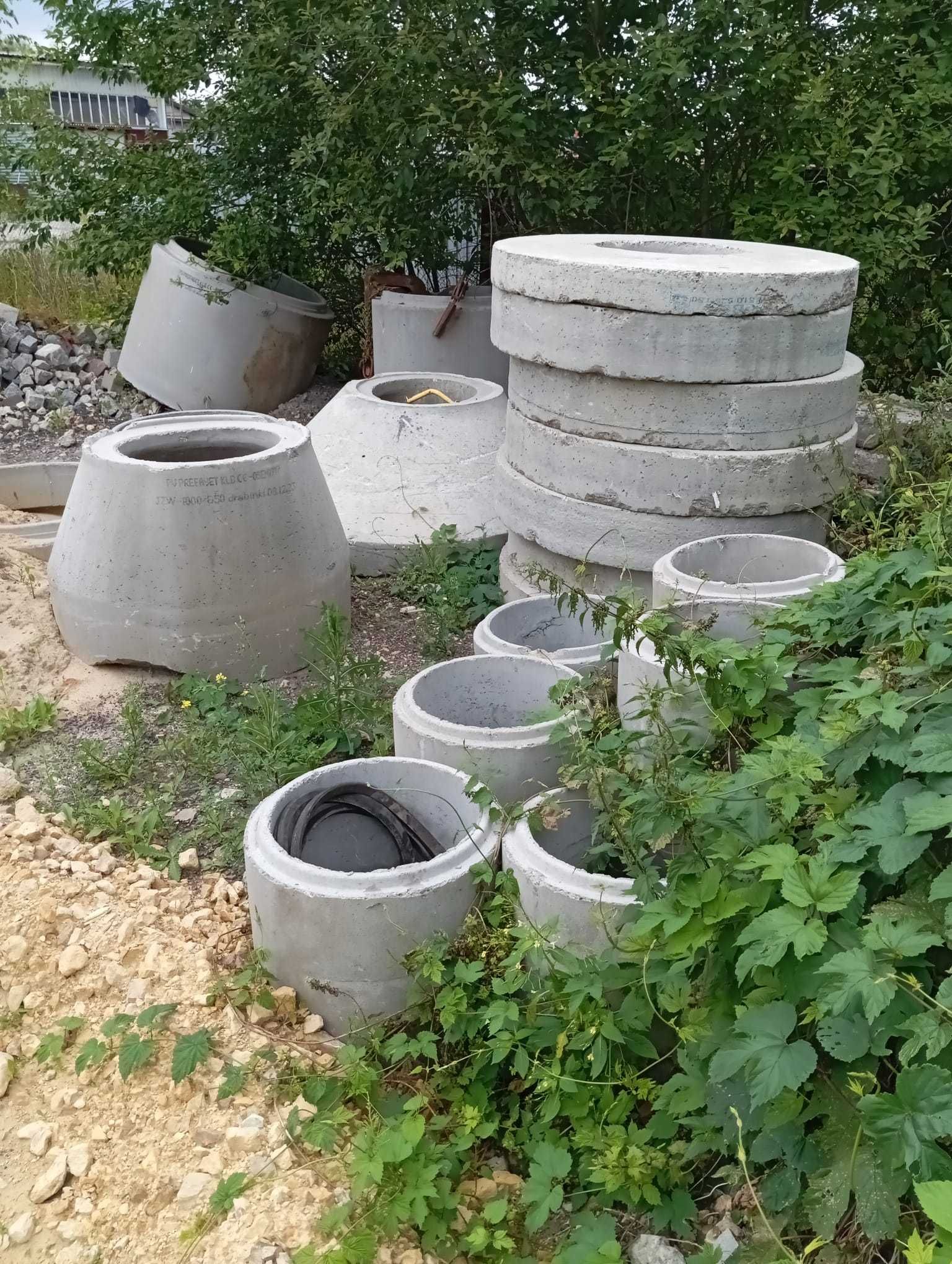 Elementy betonowe, kręgi studnie, rury wodociągowe, kanalizacyjne