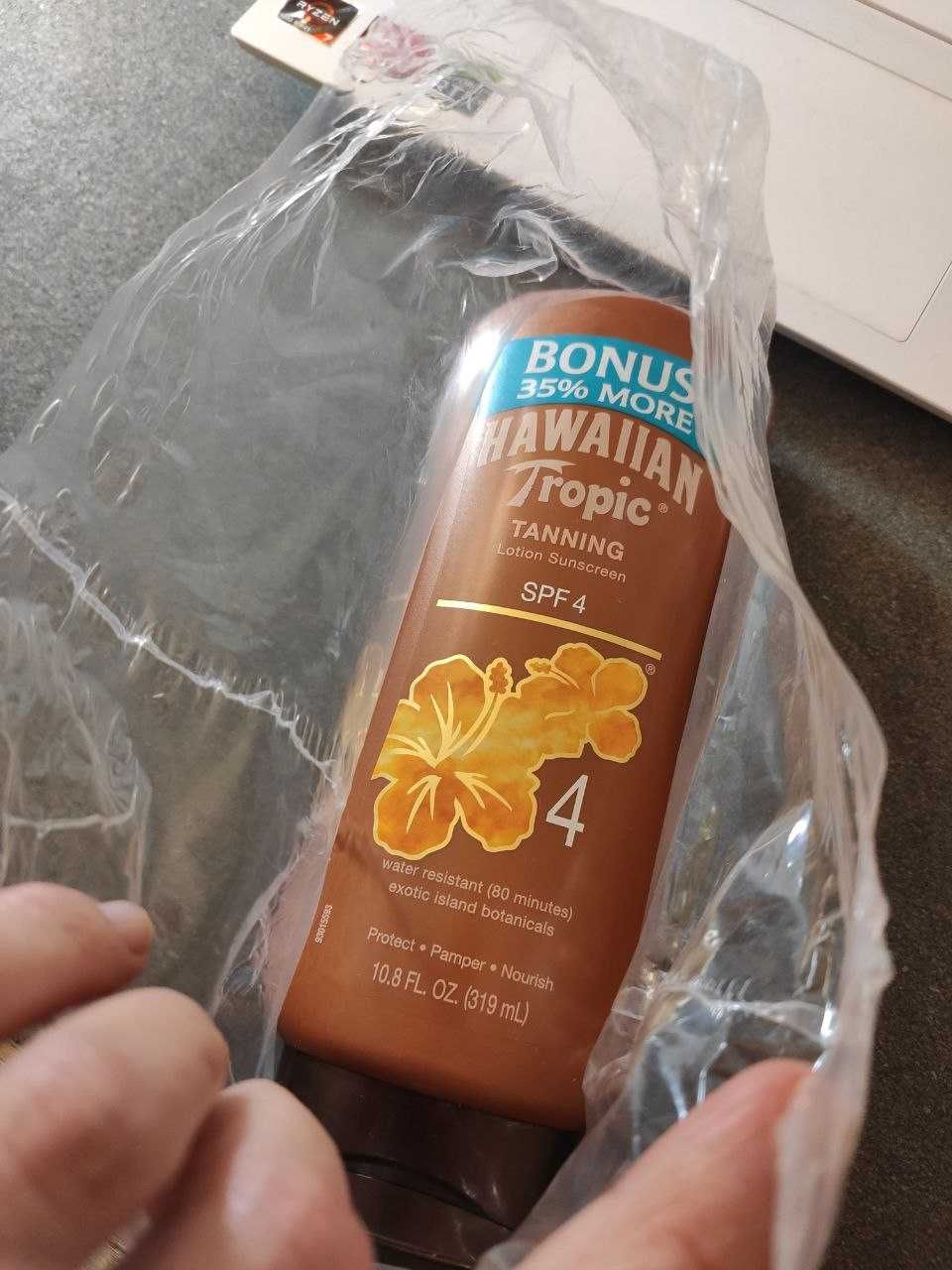 Сонцезахисний крем для засмаги Hawaiian Tropic, spf 4, БОНУС +35%