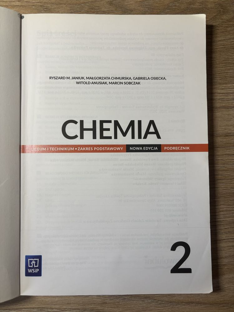 Podręcznik do chemii do klasy 2 WSiP