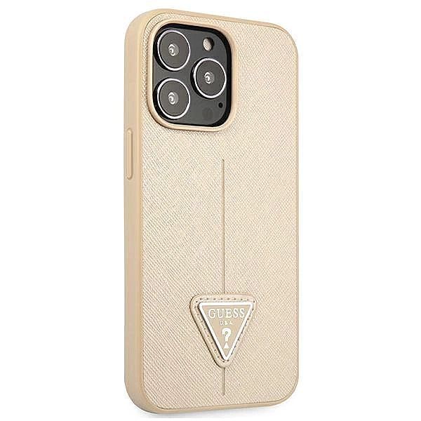 Etui Guess Saffiano Triangle Logo na iPhone 13 Pro / iPhone 13 - beżow