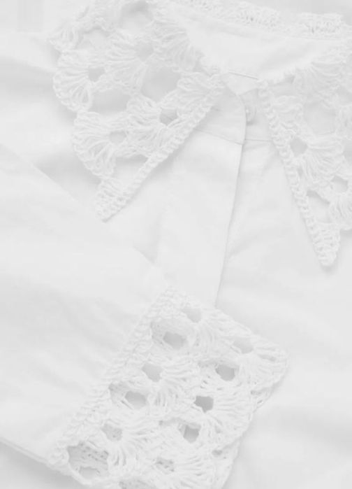 Біла сорочка із попліну з мереживом нова колекція cos