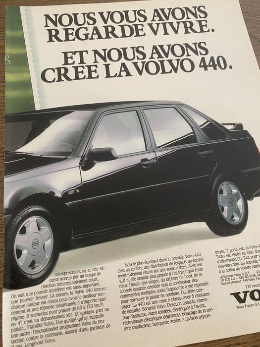 Anúncio Vintage Volvo 440 de 1988