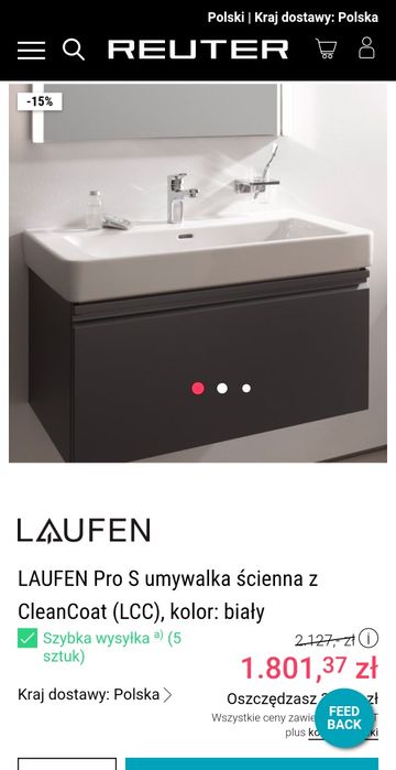 Zlew Laufen 100/50