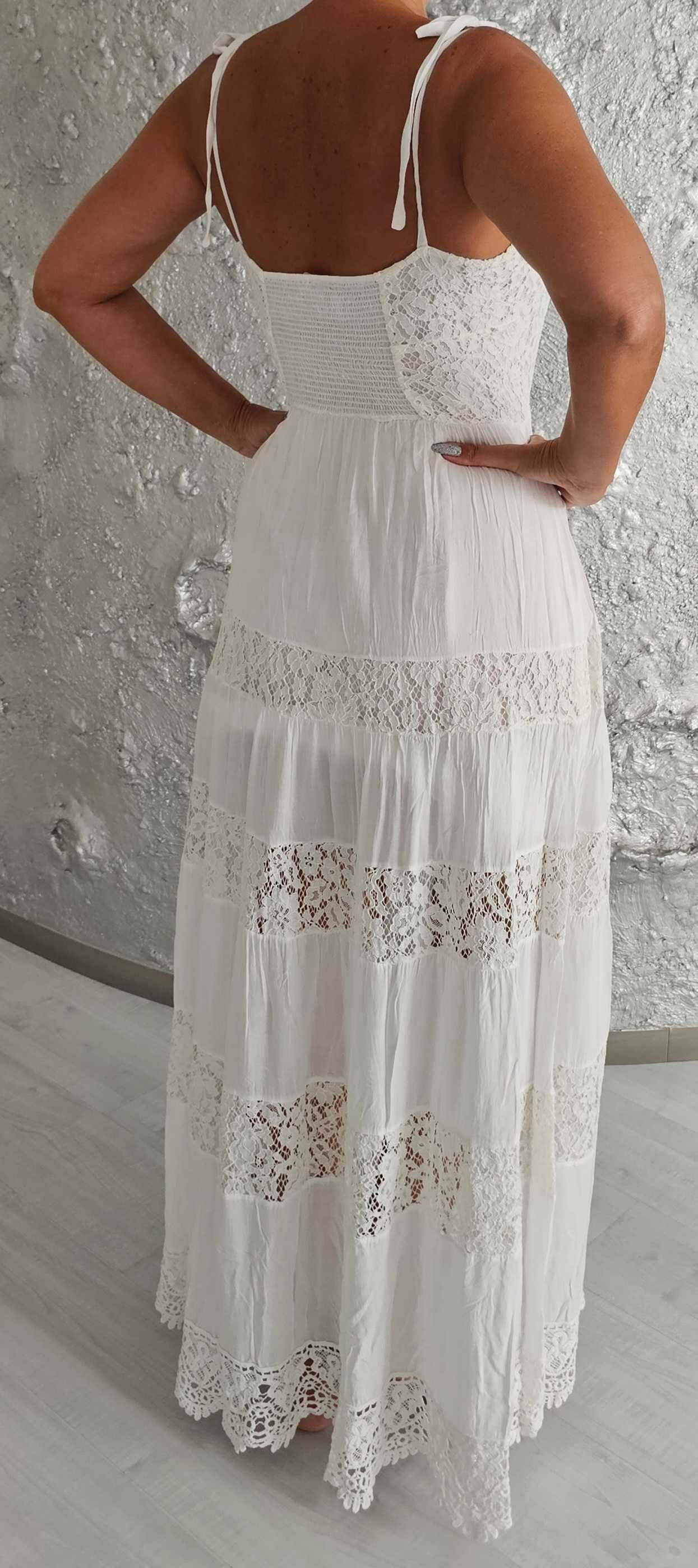 Marciano Guess sukienka długa koronki roz L
