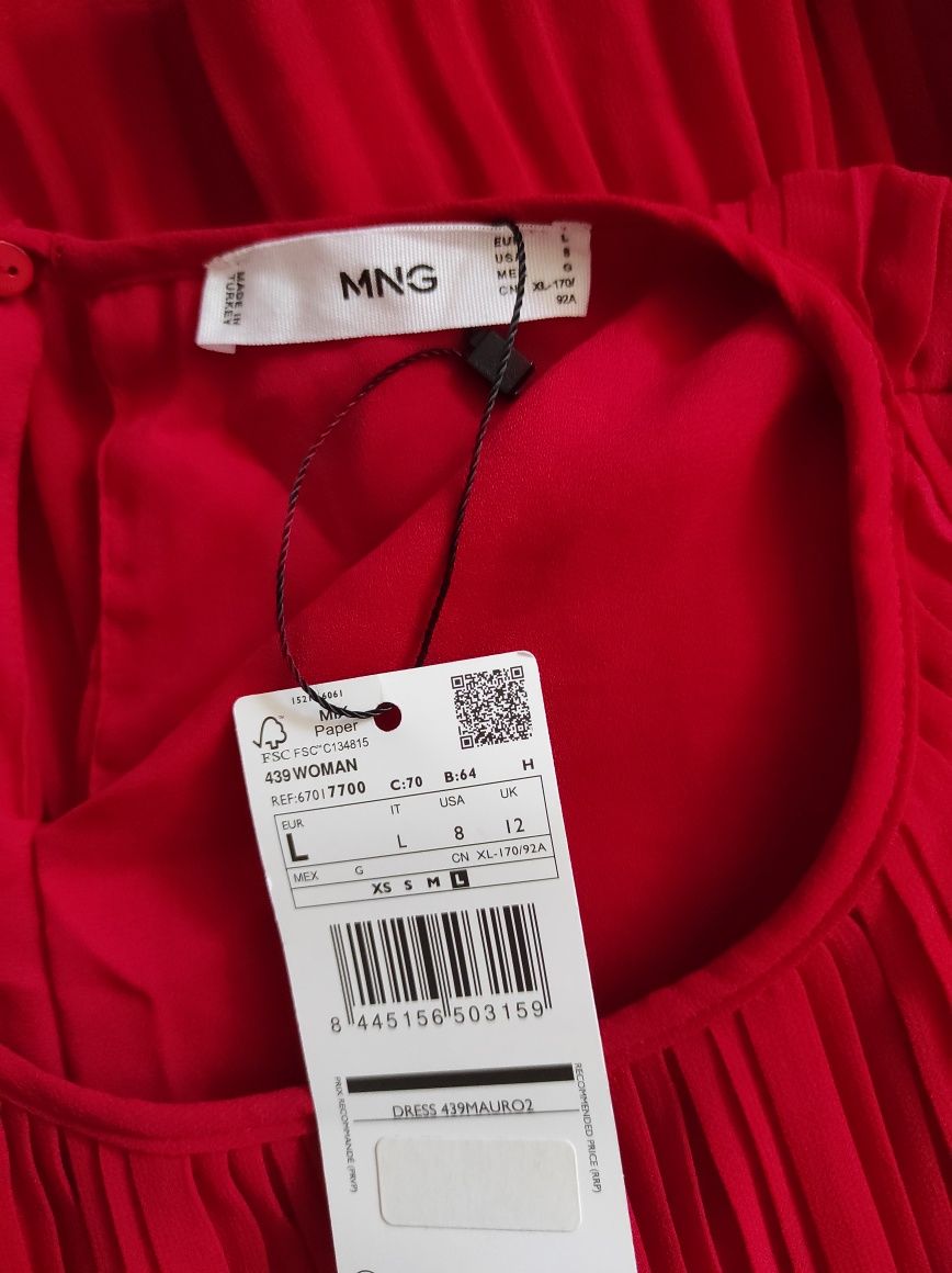 Красное платье  от mango, L
