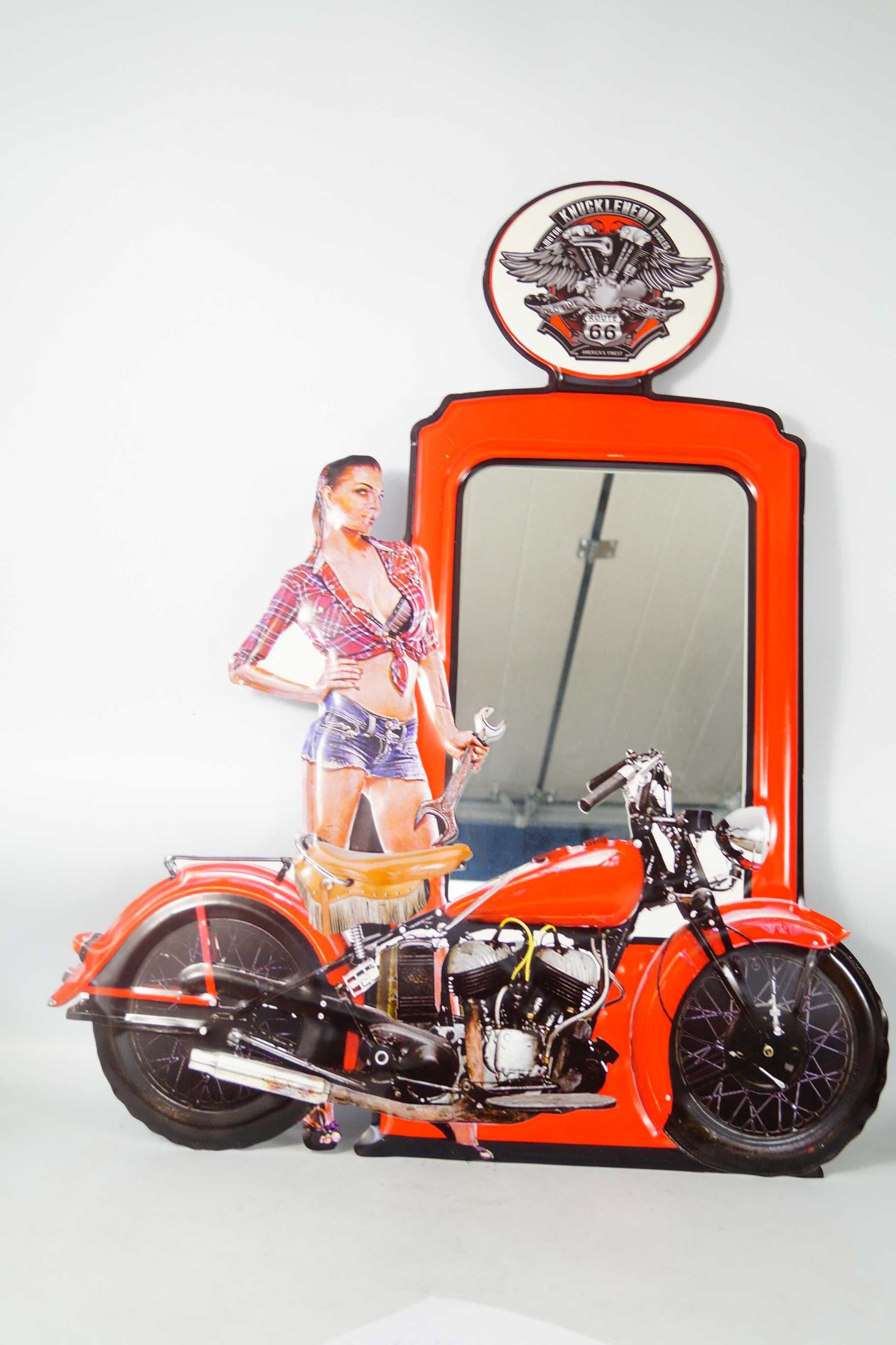 Lustro dekoracyjne motoryzacyjne motocykl warsztat sklep metalowe