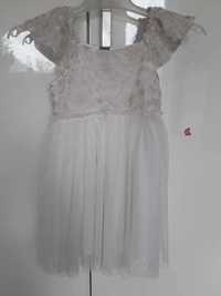 Biała tiulowa sukienka roz.110 Pepco/ Złoty haft