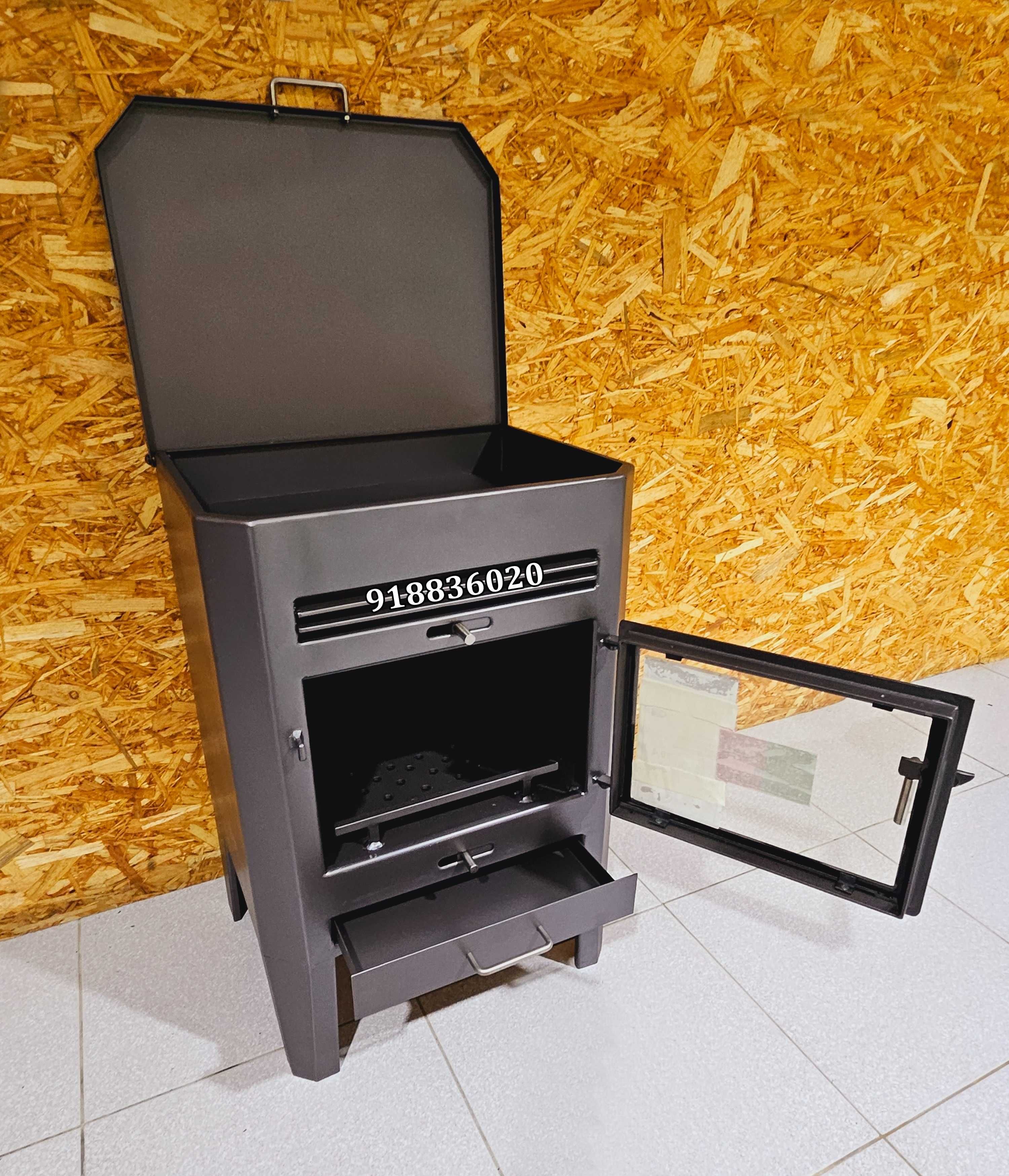 Salamandra Com Forno a Lenha NOVAS - 10.4Kw - FABRICADO PORTUGAL