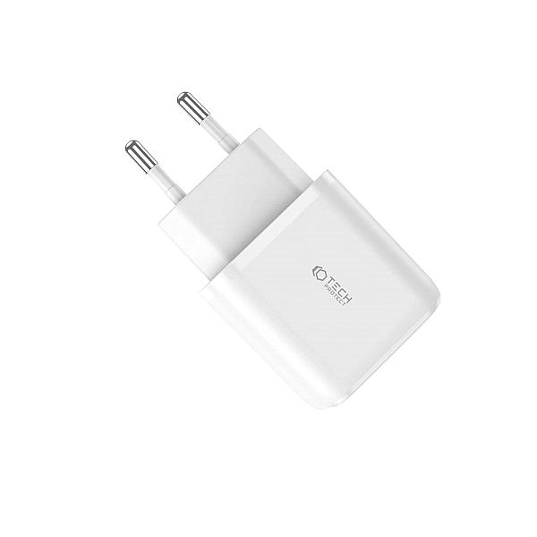 Ładowarka Tech-Protect C20W sieciowa USB-C PD 20W / USB-A QC 3.0 - bia