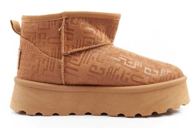 Lee Cooper śniegowce modne futerko ocieplane botki brązowe r. 36-41
