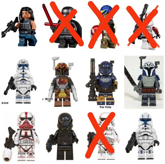Minifiguras "Star Wars - Mandalorian" (compatível c/ Lego)