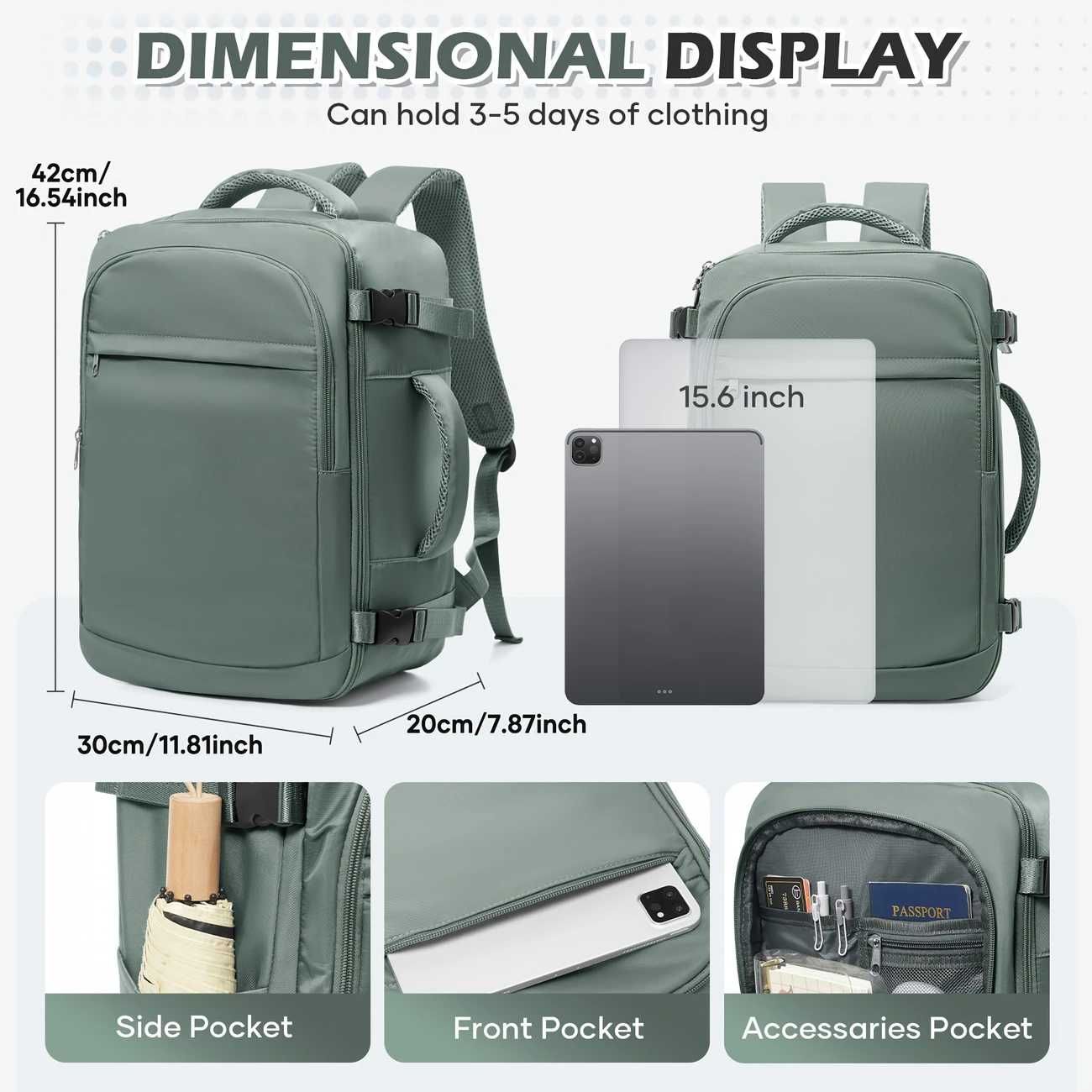 Novos modelos e tamanhos. Mochilas de viagem "Low Cost". Novas