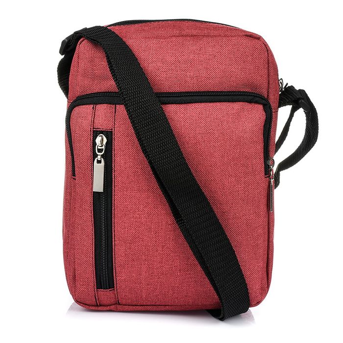 SASZETKA męska materiałowa torba z paskiem na ramię V295 czerwona