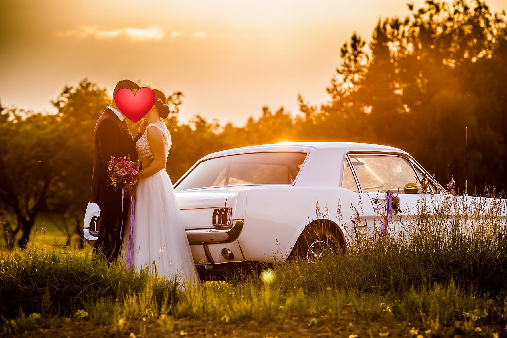 Klasyczny zabytkowy Ford Mustang 1966 V8 na wesele, ślub, uroczystości