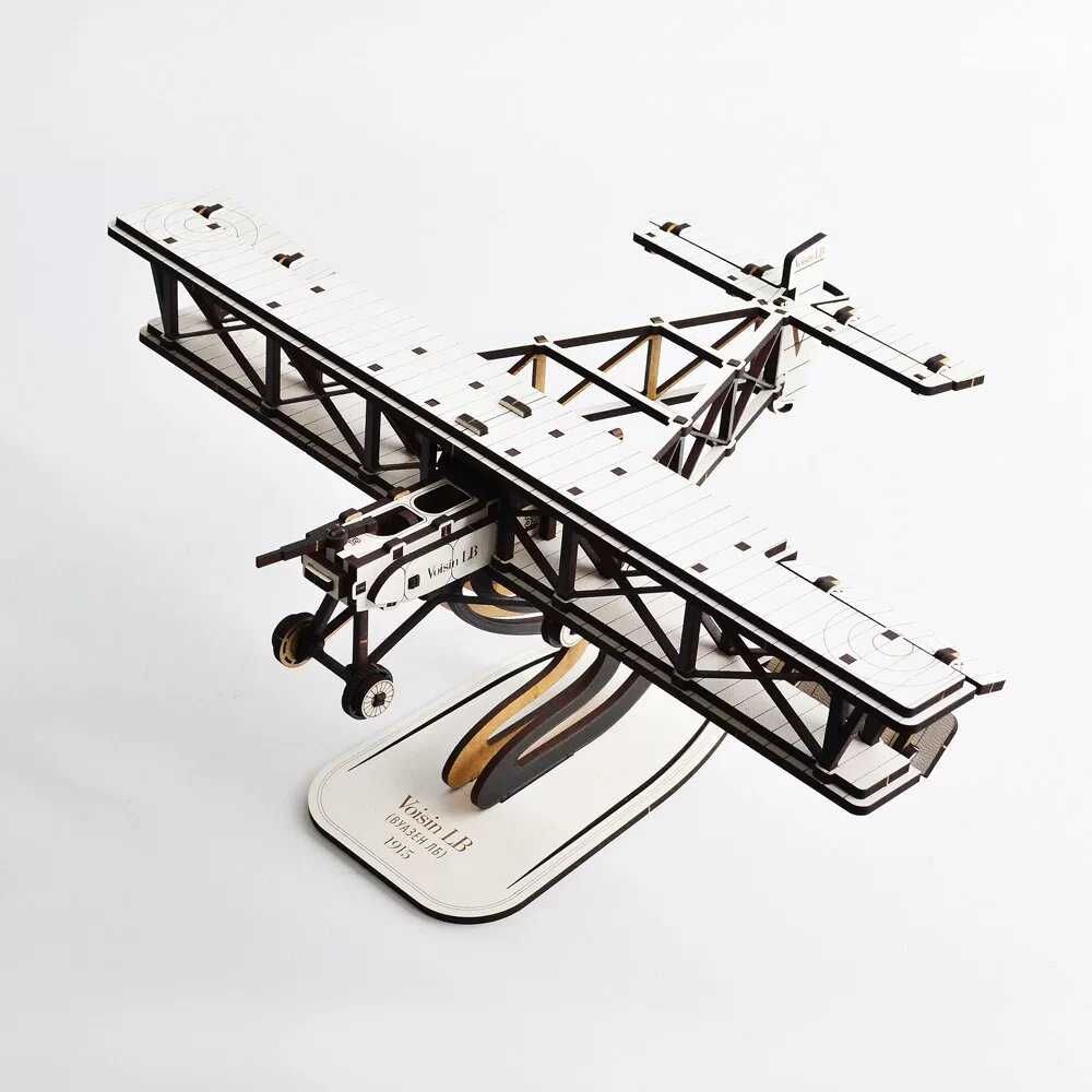 3D деревянный конструктор Самолет Вуазен (деревянная модель Самолет)