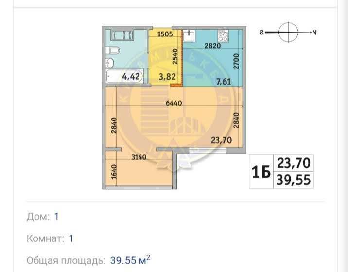 Однокімнатна квартира ЖК МІЛОС