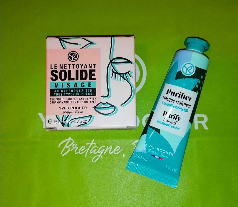 Набор Очищающая Маска-Гель с Мятой и Средство для умывания Yves Rocher