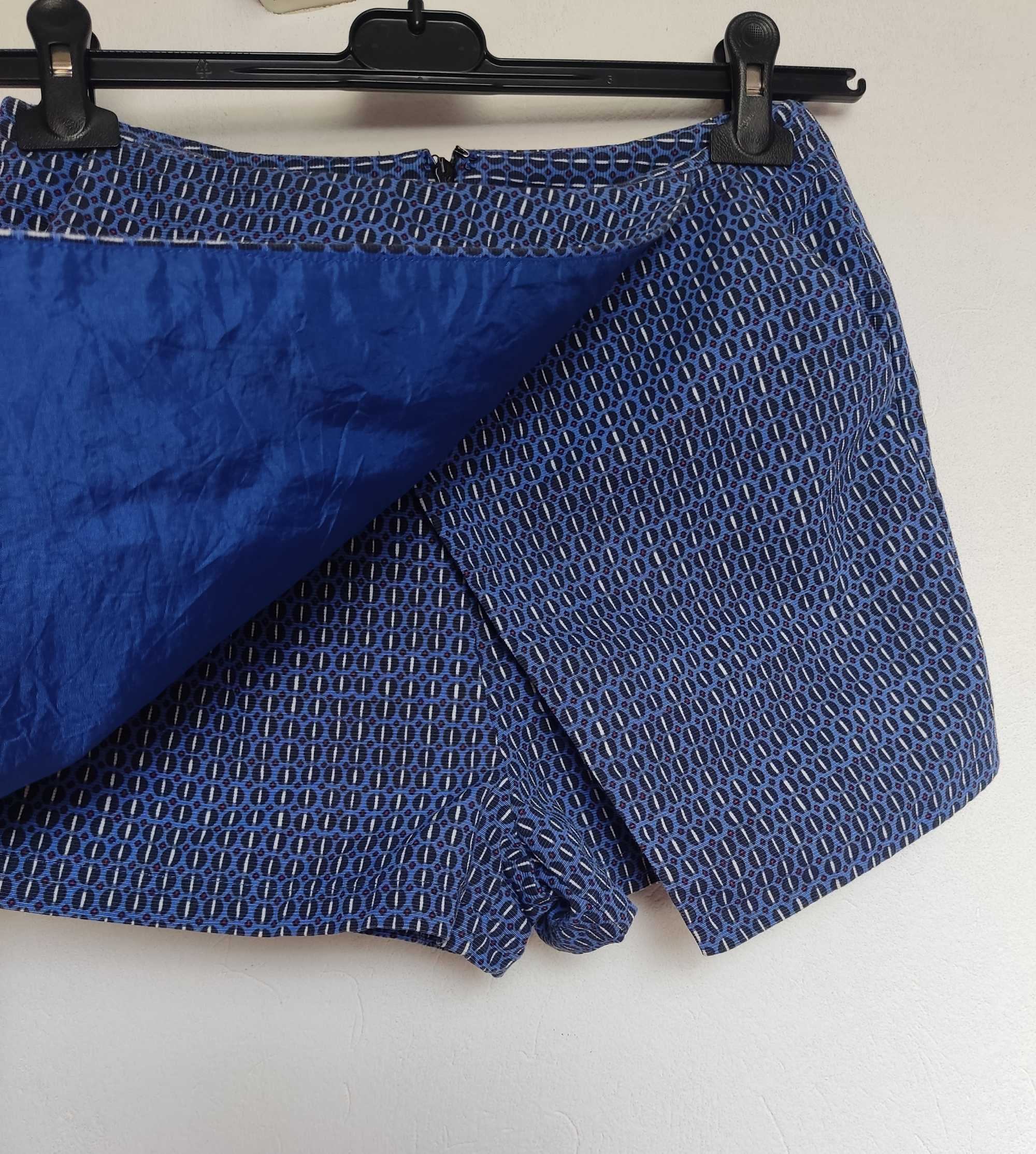 Spodenki szorty spódnica spódnico-spodenki krótkie niebieskie wzór