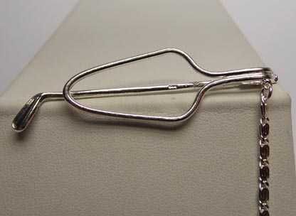 Srebrna spinka ozdoba kij do golfa łańcuszek zabezpieczający