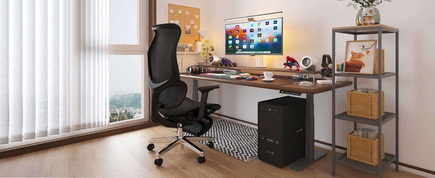 NOWE Krzesło Obrotowe Komputerowe Fotel Biurowy Siatka Podnóżek JOYFLY