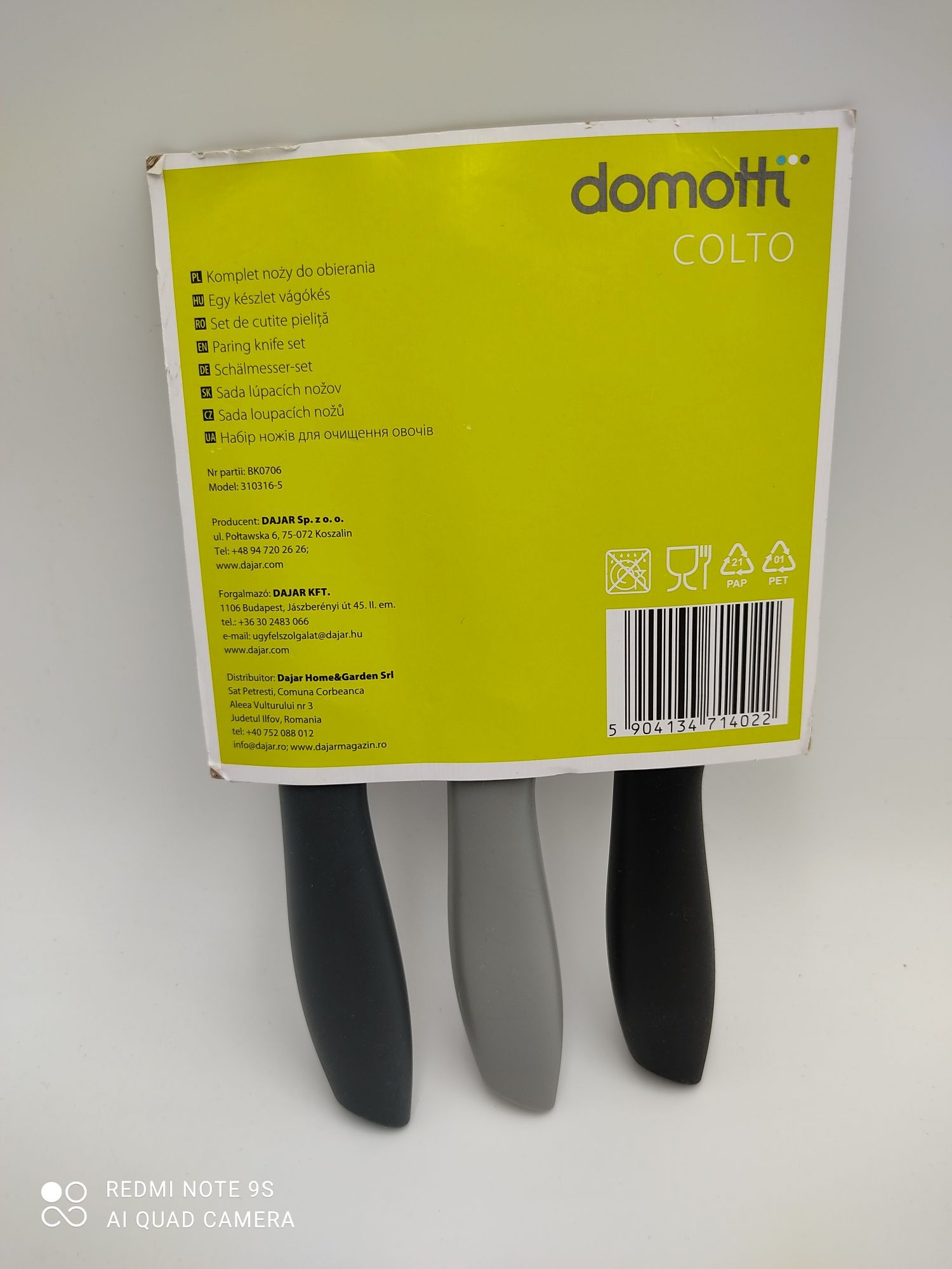 Komplet noży do obierania Domotti 3 szt